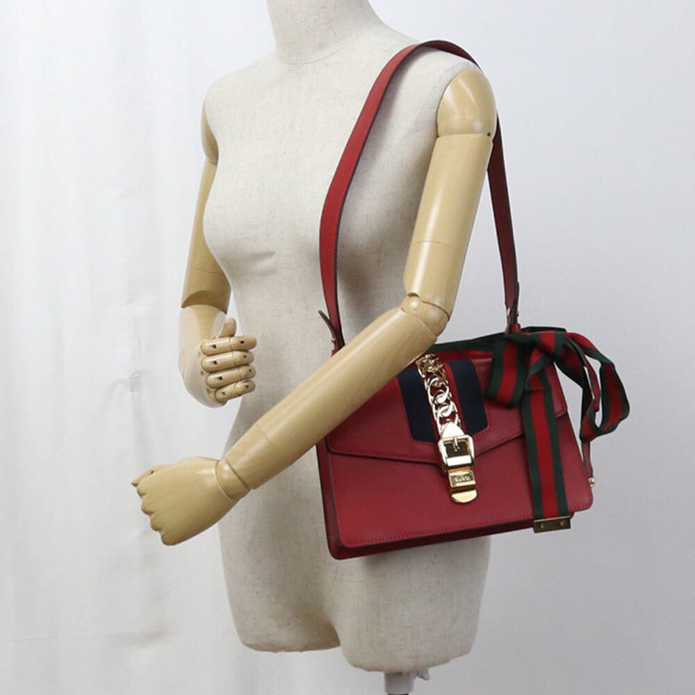GUCCI Authentic Red Sylvie Shoulder Bag - Picture 10 of 10
